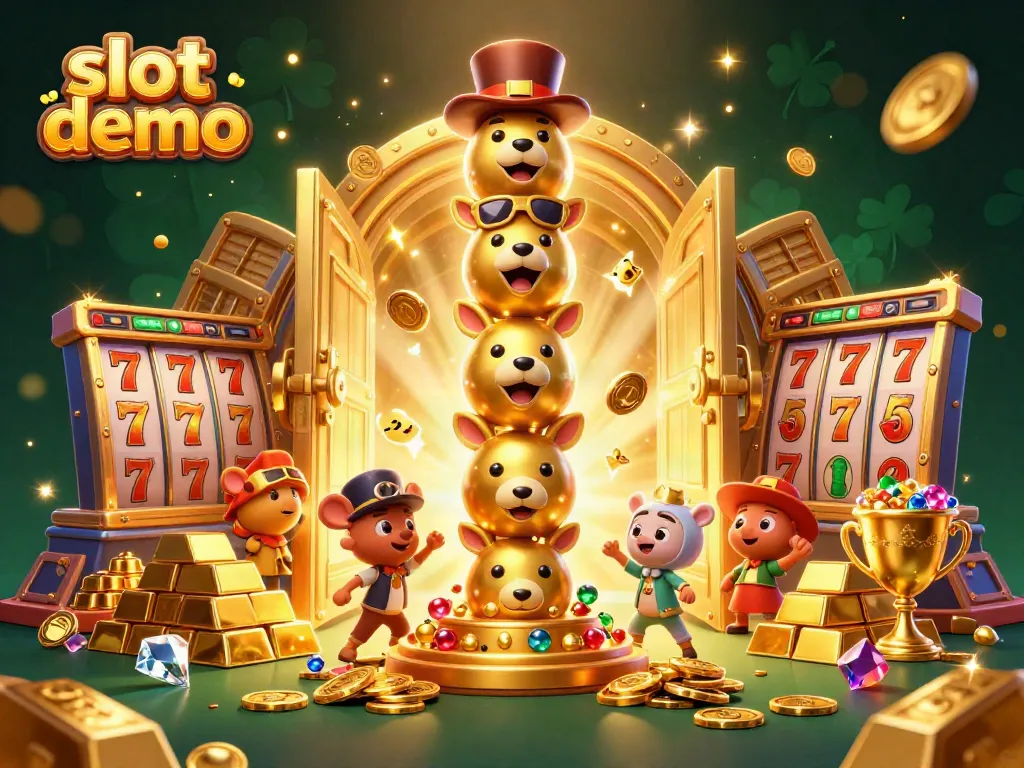 Experience thrilling slot demos with vibrant illustrations showcasing dynamic gaming elements.