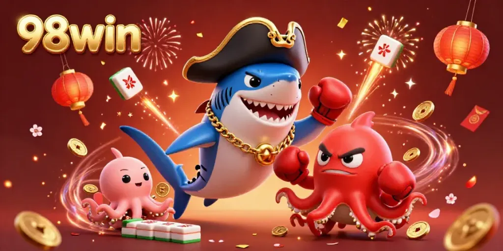 Engage with thrilling adventures at 98win through our animated pirate-themed gambling illustration.