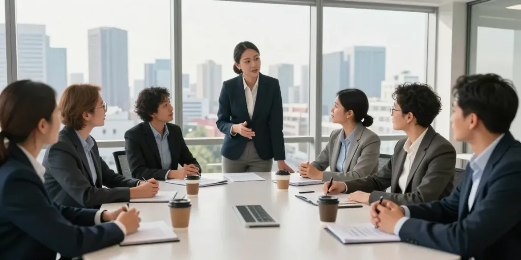 coaching for business leaders in a collaborative office setting