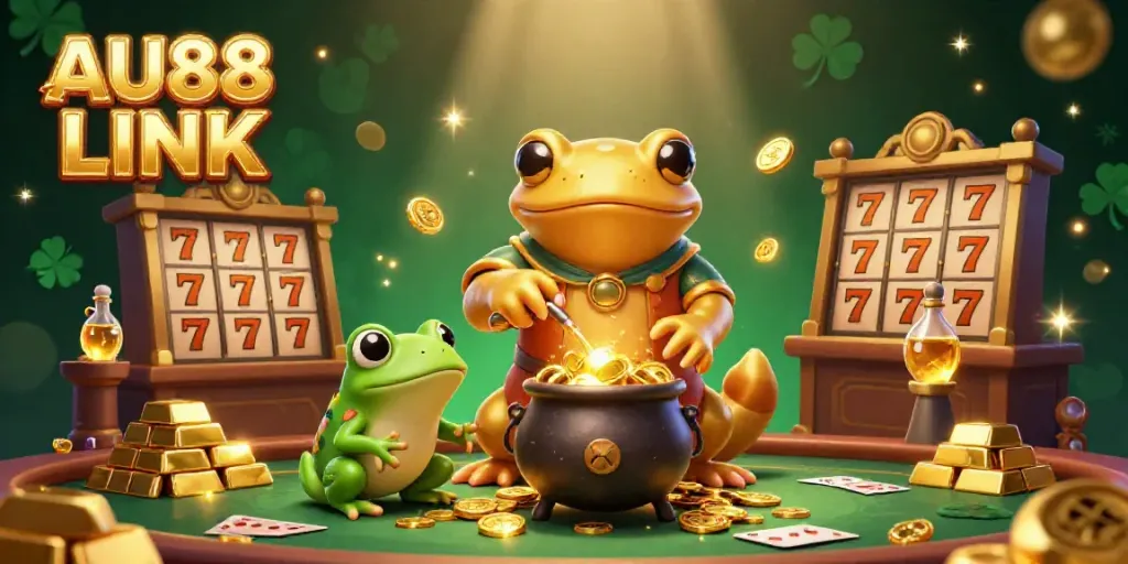 Win big with AU88 LINK in a vibrant casino scene featuring luck and rewards.
