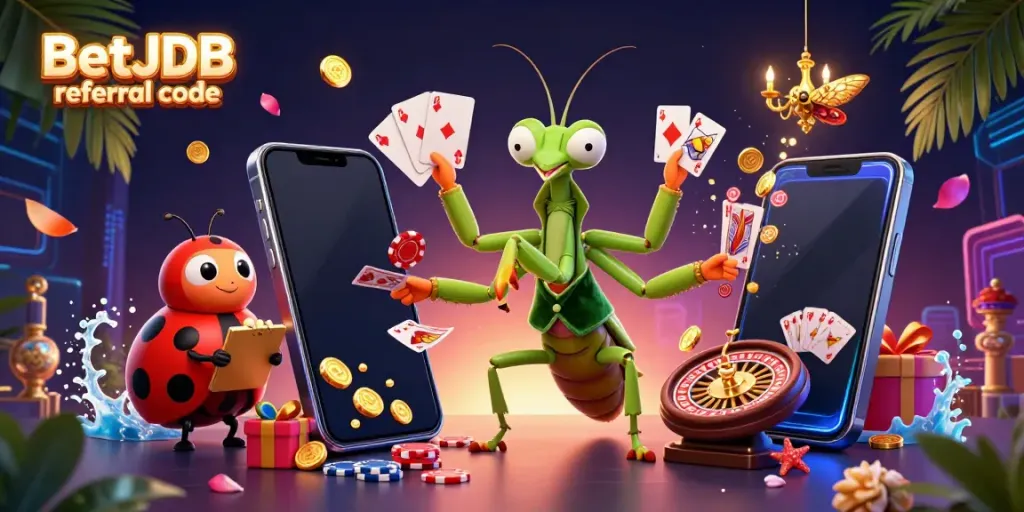 Experience exciting gameplay with the BetJDB referral code in a vibrant casino scene.