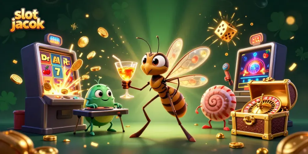 Experience the excitement of slot jackpot gaming with vibrant casino characters and elements.