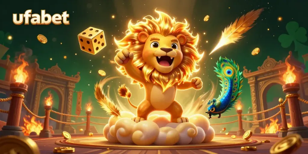 UFABET เสนอภาพการ์ตูน 3D ของสิงโตพระอาทิตย์ที่มีมานีทองคำ สร้างบรรยากาศคาสิโนที่น่าตื่นเต้น
