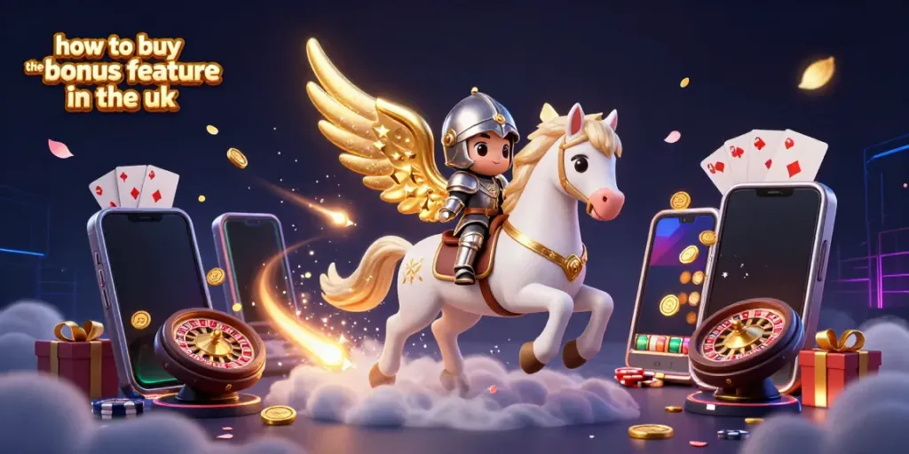 Engage with how to buy the bonus feature in the UK through exciting slot gameplay illustrated with 3D characters.