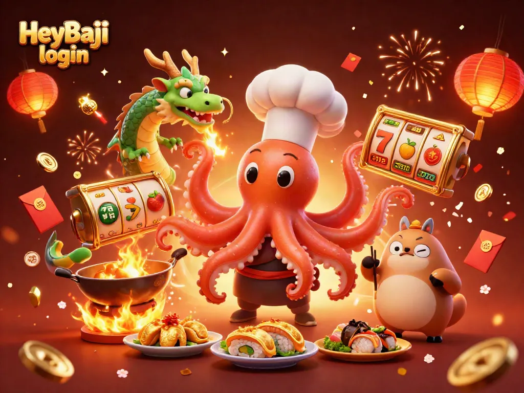 Experience the excitement of HeyBaji login with engaging animations and vibrant casino elements.