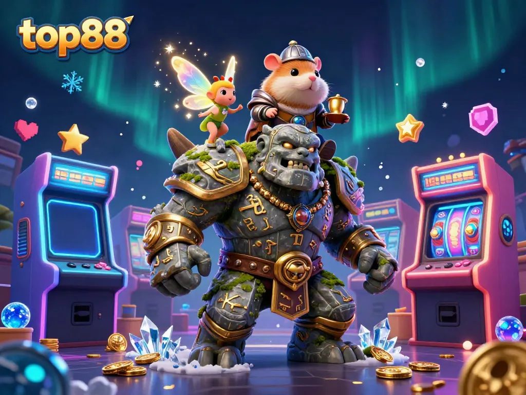Experience dynamic gaming action in the vibrant top88 casino, featuring exciting characters and games.