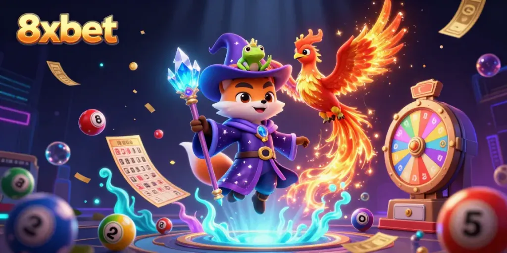Engage in the enchanting world of 8xbet with wizard foxes, phoenixes, and magical gambling elements.